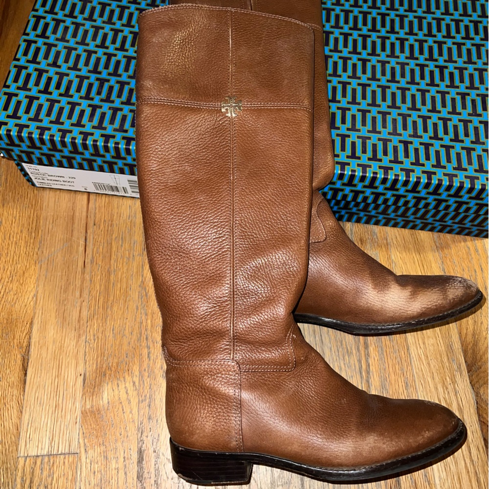 Tory Burch rustic brown (tan) Leather Jolie Riding boot size 8